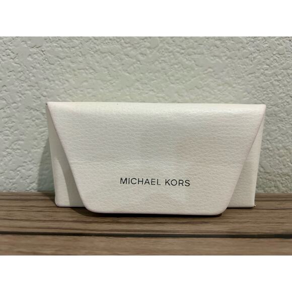 Michael Kors White Leather Sunglasses/Eyeglasses Hard White Case - Picture 1 of 4